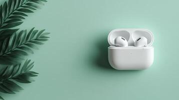 Stylish and Minimalist White Wireless Earbuds Case Perfect for Modern Audiophiles Seeking Convenience and Aesthetic Appeal photo