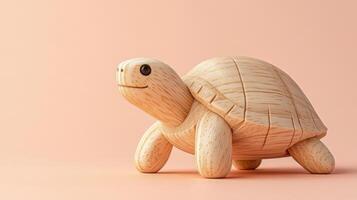 A Beautiful Minimalist Wooden Turtle Figure Perfect for Home Decor and Gift Ideas photo