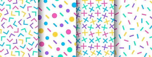 Collection of colorful geometric pattern vector