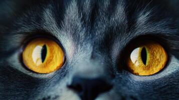 Close-Up of Cat Eyes Highlighting Detailed Textures and Vibrant Colors photo