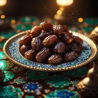 Ramadan Lantern and Dates A Symbol of Fasting and Tradition photo