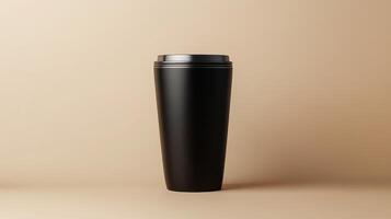 Sleek and Modern Minimalist Black Stainless Steel Tumbler Perfect for Everyday Use and Stylish Hydration Solutions photo