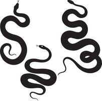 snake walking icon, snake silhouette, Curved walking snake animal design vector