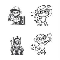 Clever Monkey Swinging Wildly vector