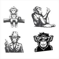 Energetic Monkey Leaping Around vector