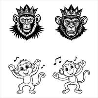 Curious Monkey Exploring Nature vector