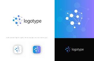 Interconnected nodes logo, symbolizing networks, data, and innovation. Ideal for tech startups, AI, blockchain, IT services, cloud computing, and digital platforms. logo concept vector
