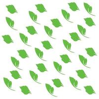 Scattered Green Leaf Pattern Unique Shapes Botanical Design Natural Elements Isolated White Background Decorative Use vector