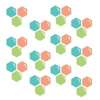 Colorful Grouped Hexagon Pattern Geometric Design Abstract Elements Isolated White Background Decorative Use vector