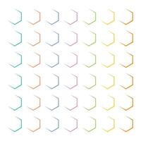 Outlined Colorful Hexagon Pattern White Background Geometric Design Abstract Elements Decorative Use vector
