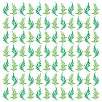 Detailed Green Leaves Pattern Two Shades Botanical Design Natural Elements Isolated White Background Decorative Use vector
