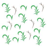 Green Stylized Branch Pattern with Brown Accents Botanical Design Natural Elements Isolated White Background Decorative Use vector