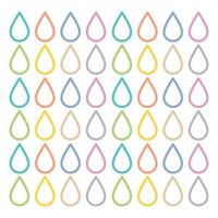 Outlined Colorful Raindrops Pattern Abstract Design with Varied Tones Isolated on White Background Decorative Use vector
