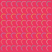 Colorful Outlined Hexagon Pattern on Pink Background Geometric Design Abstract Elements Decorative Use vector