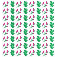 Pink Buds and Green Leaves Pattern Botanical Design with Natural Elements Isolated on White Background for Decorative Use vector