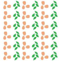 Orange Petals and Green Leaves Pattern Botanical Design with Natural Elements Isolated on White Background for Decorative Use vector