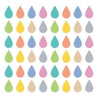 Solid Colorful Raindrops Pattern Abstract Design with Varied Tones Isolated on White Background Decorative Use vector