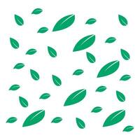 Scattered Green Leaves Design Botanical Elements Isolated White Background Natural Motif Decorative Use vector