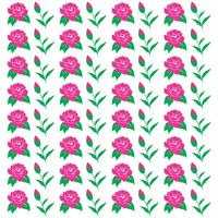 Pink Rose Pattern Botanical Design with Natural Elements Isolated on White Background for Decorative Use vector