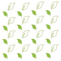 Leaf Outline and Solid Leaf Pattern Botanical Design Natural Elements Isolated White Background Decorative Use vector