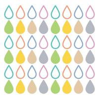 Colorful Raindrops Pattern Abstract Design with Varied Tones Isolated on White Background Decorative Use vector