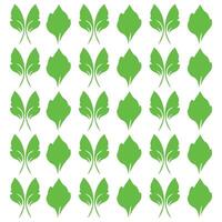 Green Leaves Pattern Unique Leaf Shapes Botanical Design Natural Elements Isolated White Background Decorative Use vector