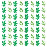 Green Leaves Pattern with Two Shades Botanical Design Natural Elements Isolated on White Background Decorative Use vector