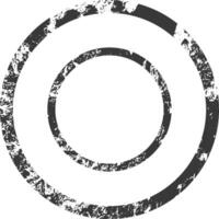 Grunge Faded circular empty postage stamp frame vector