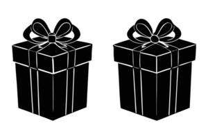Set of gift boxes with ribbons and bows in a festive design, set of gift boxe illustration vector