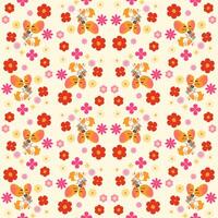 Seamless floral pattern with adorable corgis and vibrant flowers. A charming and elegant design for fabrics, wallpapers, packaging, and stationery. Perfect for pet lovers and nature-inspired projects vector