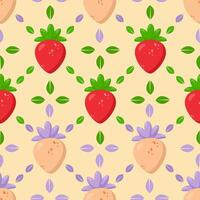 Seamless strawberry pattern vector