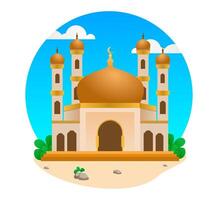 Mosque in flat design style isolated on white background vector