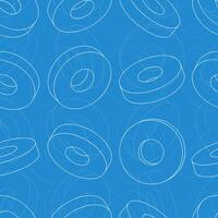 Technical seamless pattern featuring industrial equipment components with multi-faceted cutters and assembly tools vector