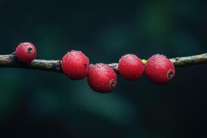 Vibrant and Fresh Berries on a Branch for Culinary and Nature Use photo