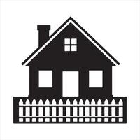 A House silhouette white background vector