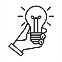 single ione line Idea icon bundle silhouette on white background vector
