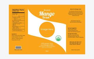 Mango Juice Label Design Template vector