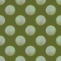 Seamless polka dot pattern with soft gradient green circles on a muted olive neutral background. For digital design, fabrics, wallpapers, and branding. vector