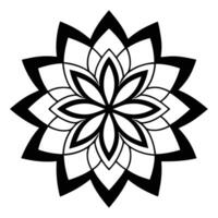 Black and White Intricate Mandala Design with Symmetrical Patterns Geometric Shapes Floral. vector