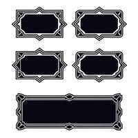 Set of decorative frames Elegant element for design in Eastern style, place for text. Floral black and white borders. vector