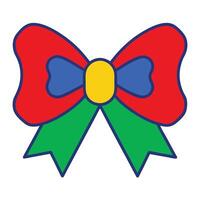 Bow Tie icon coloring, Bow Icon in silhouette, Bow outline for coloring on a white background. vector