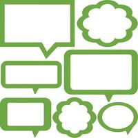 collection of cute sticker or note paper for short message, chat symbol, label, tag or dialog word, set of blank colorful speech bubble in flat design. vector