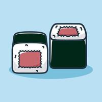Cute salmon sushi roll. Flat illustration of salmon sushi roll icon for web design vector