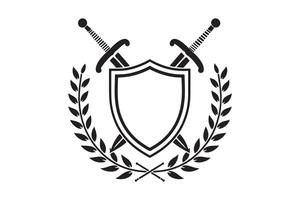 logo style central shield with a blank space inside vector