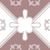 A refined tile pattern featuring crossed lines and floral details, inspired by vintage azulejo ceramics. vector