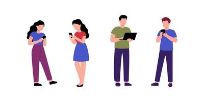 Diverse People Engaging with Technology in a Modern Setting vector