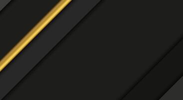Black and gold modern overlap paper layers with free space for your text, material design, abstract widescreen background vector