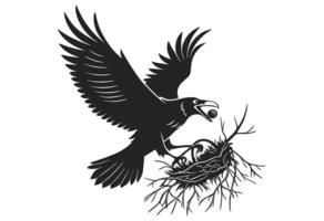 Black bird design icon vector
