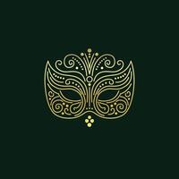 An intricate golden mask with rich embellishments, perfect for luxurious and dramatic branding. vector