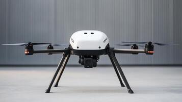 A state-of-the-art drone rests on a smooth surface, showcasing its modern design photo